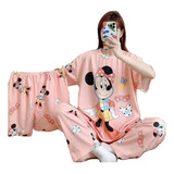 Pijama Para Mujer Minnie Mouse Disney 3 Piezas Verano Regalo