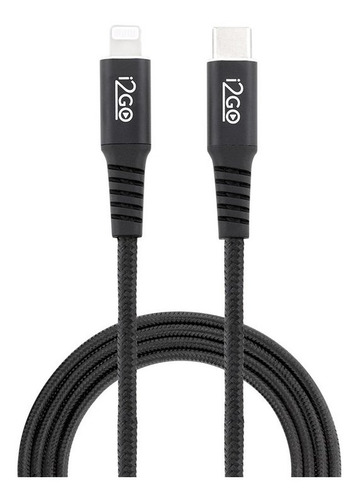 Cabo Usb-c + Lightning I2go Certificado Mfi 2m 3a Preto