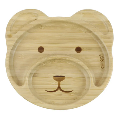 Plato De Oso De Bambú Con Ventosa