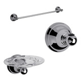 Kit Accesorios Fv Baño Toallero Percha Porta Cepillo Newport