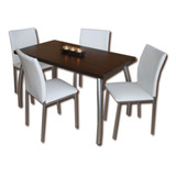 Juego Comedor Combo Mesa Silla Curve 1.40 X 0.80 + 4 Sillas Iris Reforzada Caño Pintado Directo Y Garantia De Fabrica Pr