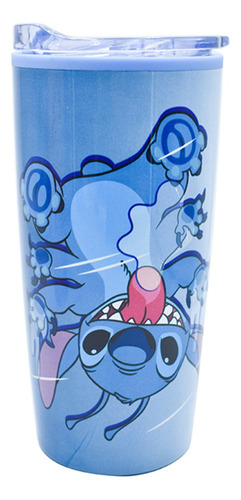 Termo Café Té Disney Stitch 450ml Recipiente Vaso Termico Color Azul