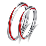 2 Anillos De Pareja Yuelao Hilo Rojo De Plata De Ley 925