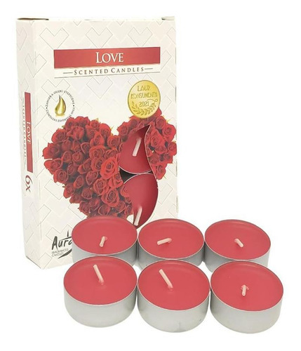 Vela Aromática Com 6 Unidades - Love