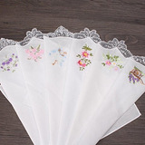 Hankies Encaje Mariposa Flores 6pcs Algodón Vintage Mujer.