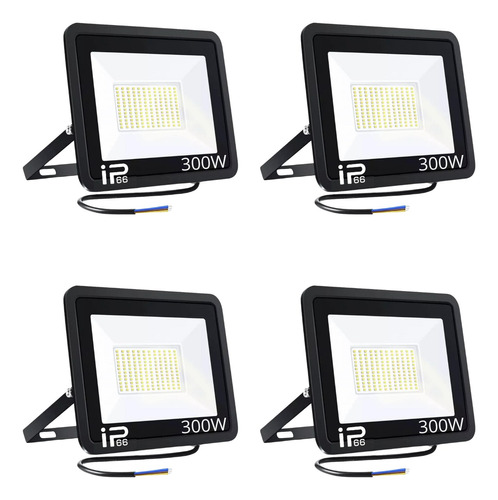 4 Pzs Reflector Luz Led 300w Ip66 Exterior Alta Potencia