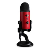 Micrófono Blue Yeti Condensador Omnidireccional Color Satin Red