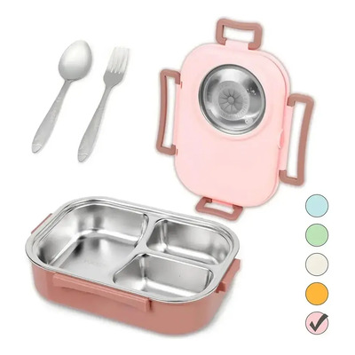 Lonchera Bento Box 1100ml Rosa Con Cubiertos Cuchara Y Tenedor Tupper Hermético Para Comida Escolar Oficina Fiambrera Tipo Japonesa Apta Para Microondas Libre De BPA Diseño Portátil Niña Mujer | MercadoLibre