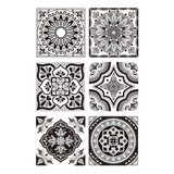 Azulejos Autoadhesivos Vinilo Mandalas - 6 Unid 15x15cm