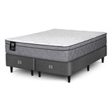 Sommier Y Colchon Queen (160x200) Sealy Spirit Resorte Color Gris