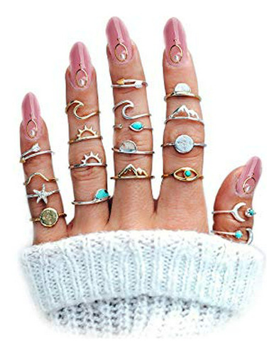 Anillos - Boho Retro Stackable Rings Sets For Teen Girls Wom