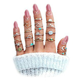 Anillos - Boho Retro Stackable Rings Sets For Teen Girls Wom