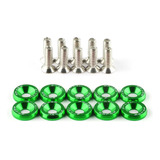 Arandelas Anodizada Aluminio Moto Auto Atv 6mm M6 X10u Verde