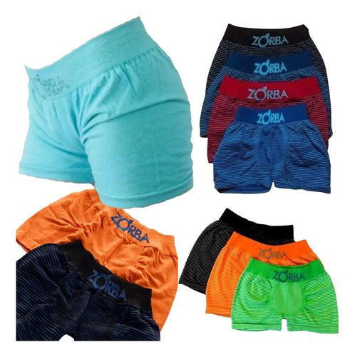 Combo Pack De 6 Boxer Zorba Niños + 6 Pares De Medias