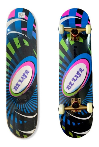 Skate Profesional Ez Life Doble Cola Rueda Silicona Patineta