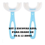 Kit 2 Escovas Dentes Infantil 360° Forma U Criança 6-12 Anos