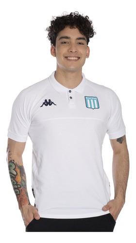 Remera Kappa Salida Racing 2023 Hombre Fútbol Blanco