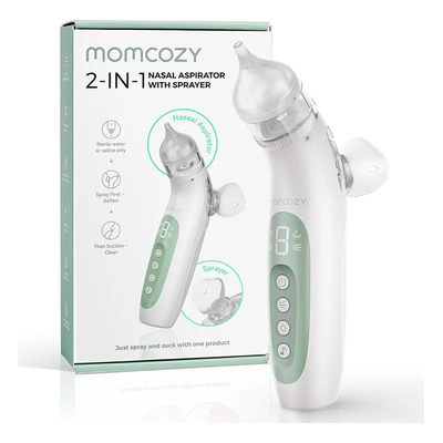 Momcozy Aspirador Nasal Eléctrico para Bebés, 4 Niveles Succión Ajustable Portátil 2 en 1 Mejorado Aspirador de Mocos Uso en Casa y Viaje, BN007 | Envío gratis