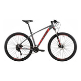 Mountain Bike Oggi Big Wheel 7.0 2022 Aro 29 17 18v Câmbios Shimano Alivio M3120 Y Shimano Alivio M3100 Cor Cinza/vermelho