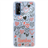 Funda Para Realme Corazones Personalizada Tu Nombre