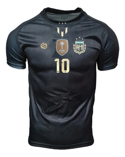 Camiseta Argentina 3 Estrellas- Diseño Messi Gold