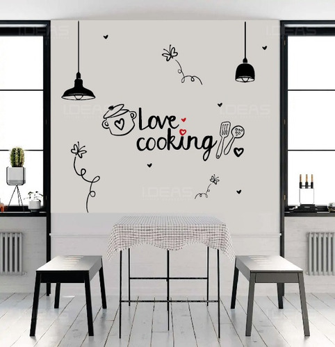 Vinil Decorativo Love Cooking Pegatina Cocina Sticker 