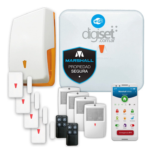 Kit Alarma Casa Wifi Hogar Marshall Ip Domiciliaria Sirenas