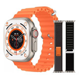 Reloj Inteligente Smartwatch K9 Ultra 49mm Llamada 3 Pulsos Malla Naranja