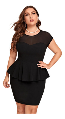 Conjuto Top Peplum Y Pollera C/spandex Emery Rose Plus Size