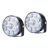 Par Faro Auxiliar 5w 9 Led Drl Redondo Off Road Cuatri Moto