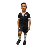 Conjunto Infantil Do Corinthians Kit Artilheiro Preto