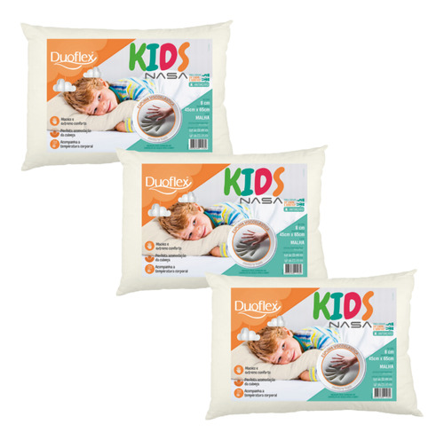 Kit De 3 Travesseiros Infantis Kids Nasa - Duoflex