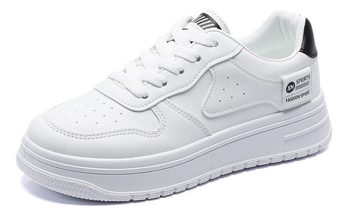 Tenis Blancos Mujer  Clásicos De Cuero Pu Para Zapatos Cuero