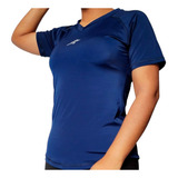 Camiseta Licrada Blusa Gym Fitness Cuello V Mujer