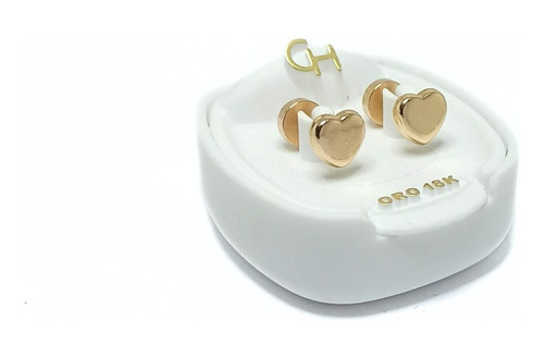 Aros Abridores Oro 18k Bebé Ch Eco Corazón Grande Ch779 