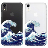 Ucolor Ocean Blue Wave Funda Transparente Para iPhone XR A +