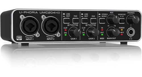 Interface De Áudio Usb Behringer Umc204hd - Home Studio Live