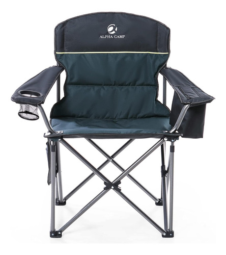 Silla De Camping Plegable Extragrande Y Acolchada, Sill...