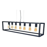 Colgante Industrial Hierro 122 7 Luces Negro E27