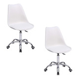 Set De 2 Sillas De Oficina Komfort Estilo Eames Con Ruedas 