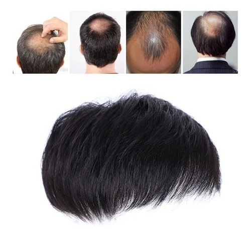 Hombres Pelucas De Pelo Corto Pelo Humano ,13*14 Cm 6