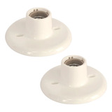 Kit 2 Plafons De Sobrepor 12cm Redondo 100w E27 Branco