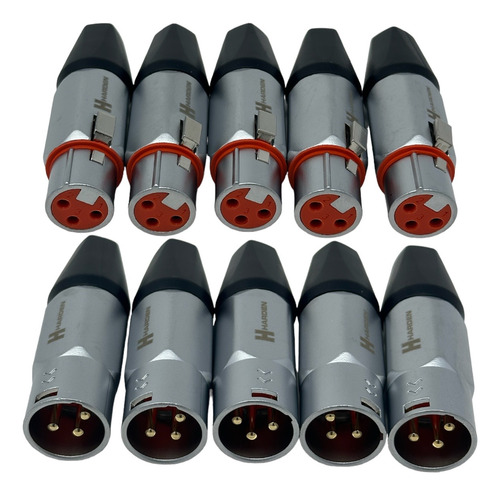 Conector Xlr Tipo Canon Macho Y Dmx Harden 5 Pares Metalico