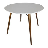 Mesa Redondo Tampo Mdf 80cm Jantar Pé Palito Suporte V