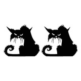 Adhesivo De Pared Con Forma De Gato Negro Para Ventana, 2 Un