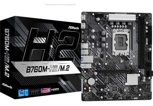 Placa Mãe Asrock B760m-h2/m.2 Lga 1700 Matx Ddr5 Cor Preto