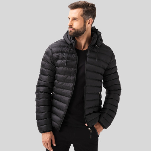 Jaqueta Masculina Puffer Bobojaco De Frio Capuz Impermeável