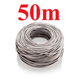 Cabo Rede Cat5e Branco Rolo 50m Utp Lan Internet Net Metros