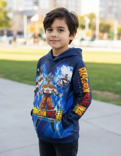 Sudadera Sublimada Goku Ultra Instinto Dragonball Infantil
