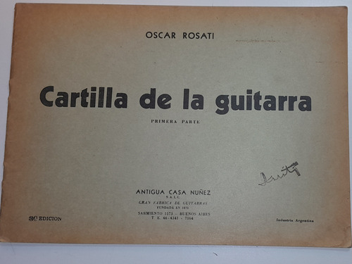 Cartilla De La Guitarra , Oscar Rosati, Antigua Casa Nuñez, 